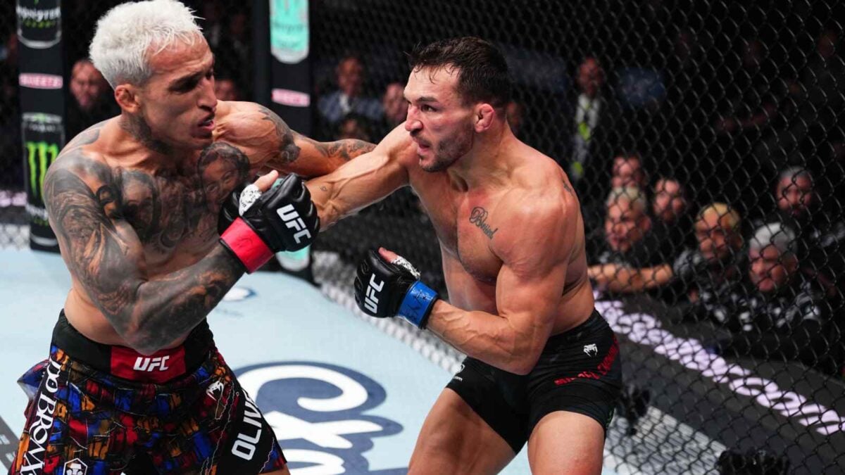 Michael Chandler and Charles Oliveira in action