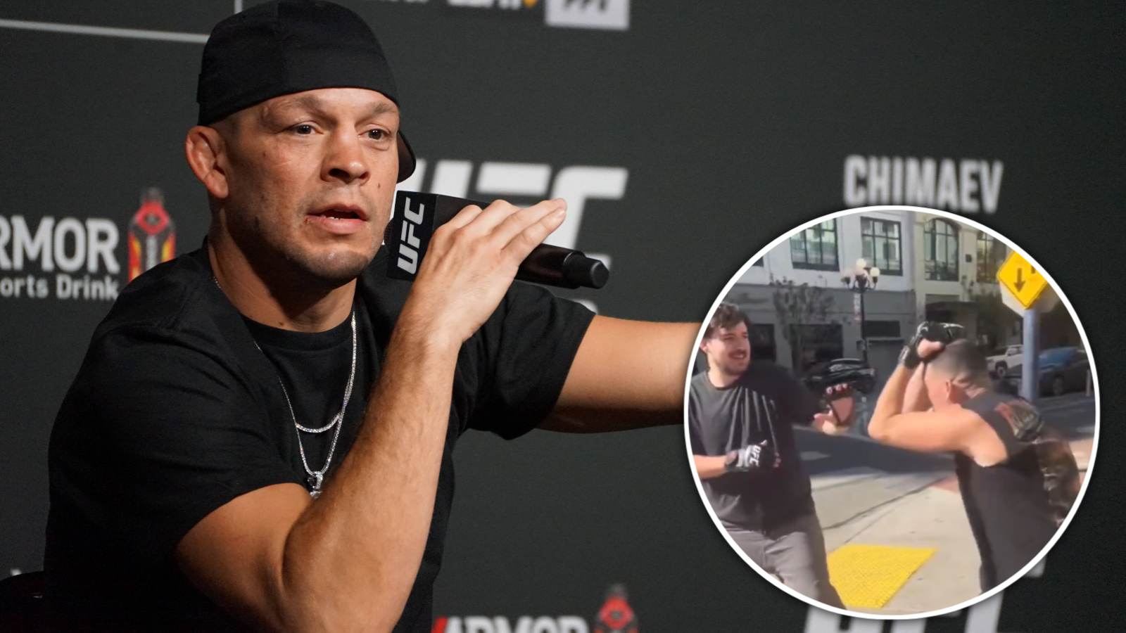 (Video) Random fan roped into ‘street fight’ with Nate Diaz in hilarious encounter 