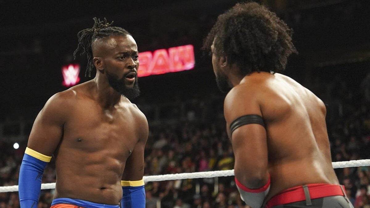 The New Day arguing on Raw