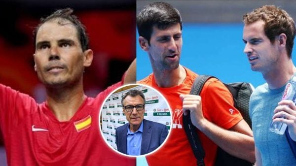 Rafael Nadal, Novak Djokovic and Andy Murray, (in circle) Mats Wilander (via Al Jazeera/BBC/ CLAY)