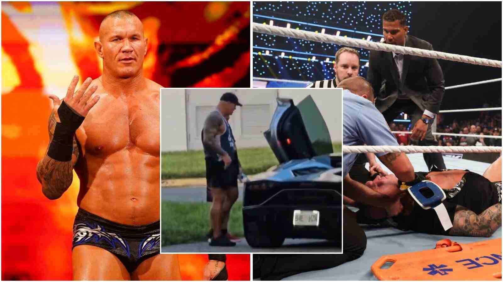 Kayfabe BROKEN! Randy Orton caught breaking character to check out rival’s new Lamborghini after getting injured by him on SmackDown