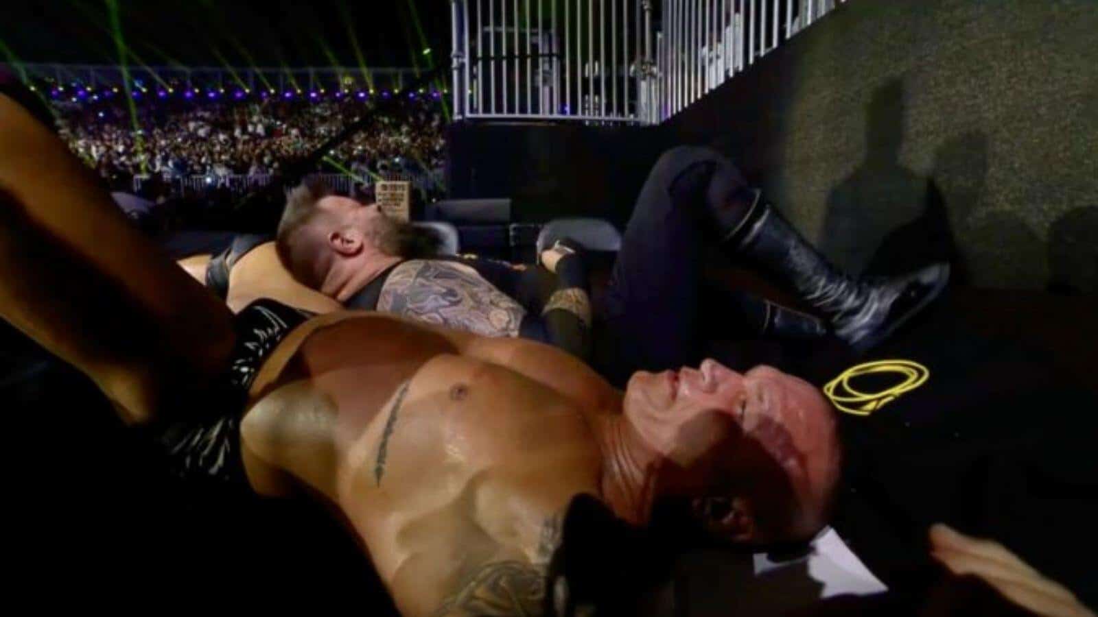 “these dudes trying to kill each other”- Security, WWE officials and referees get taken out as all HELL breaks loose and Randy Orton’s match gets canceled at Crown Jewel, fans react