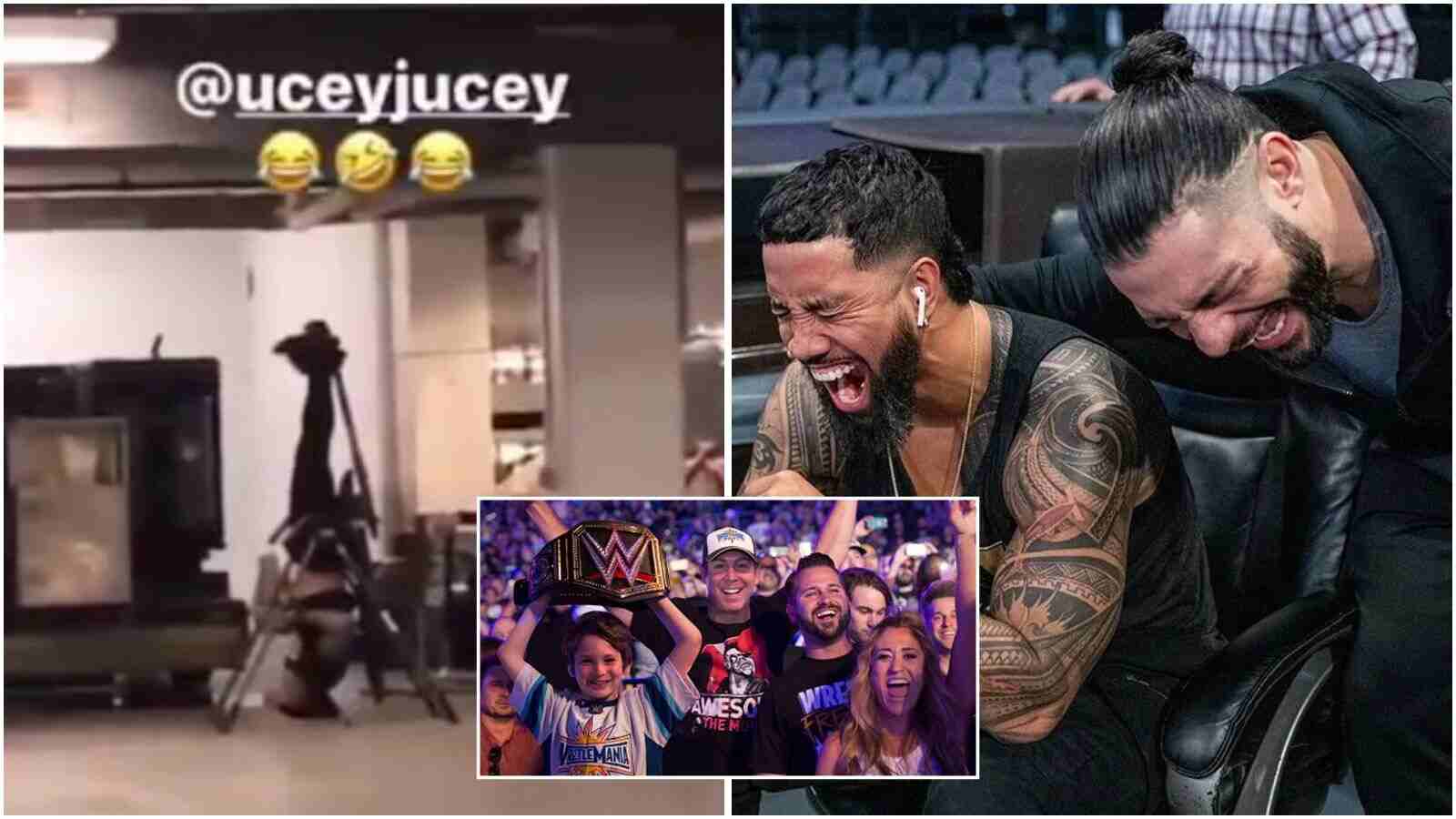 “Such a twin thing to do, lol”—Video of Roman Reigns and Jimmy Uso laughing at Jey Uso getting STUCK on workout machines surfaces online; fans react