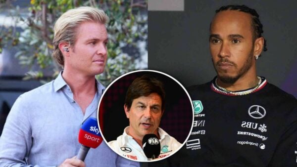 Nico Rosberg, Toto Wolff, and Lewis Hamilton