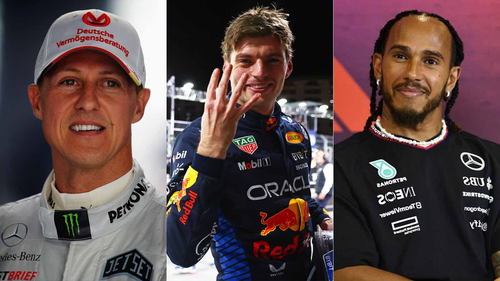 Which drivers have won four F1 world championships in a row?