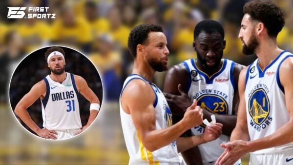 Stephen Curry, Draymond Green and Klay Thompson