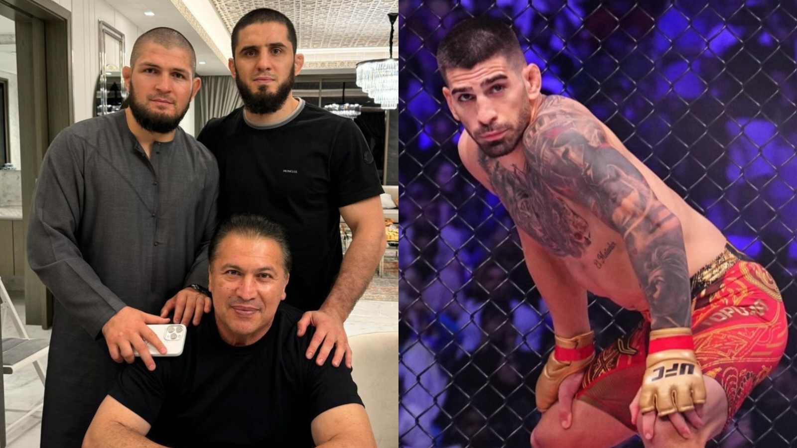 Team Khabib questions Ilia Topuria’s grappling prowess; dares him to turn up to Dagestan