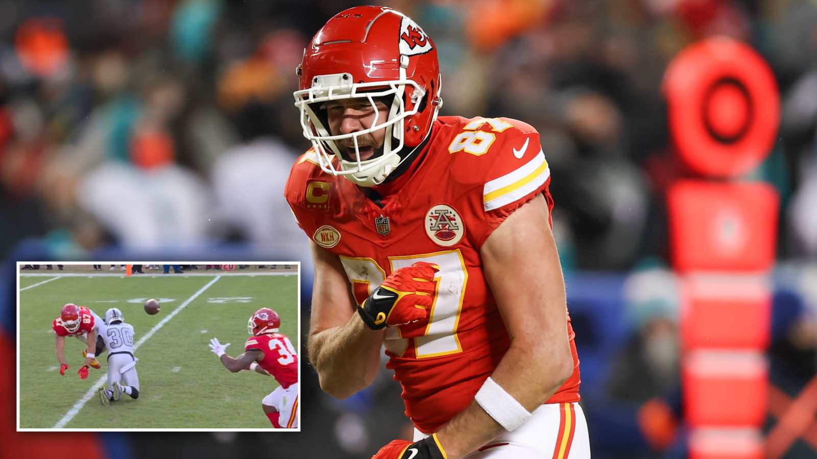 (Video) Travis Kelce throws a successful lateral pass to Samaje Perine resulting in an adorable reaction from Taylor Swift