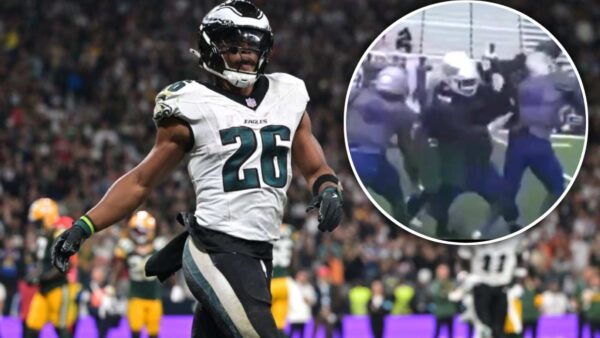 (Video) Footballer's attempt at recreating Eagles RB Saquon Barkley's 'Reverse Hurdle' from Jaguars game, ended horribly