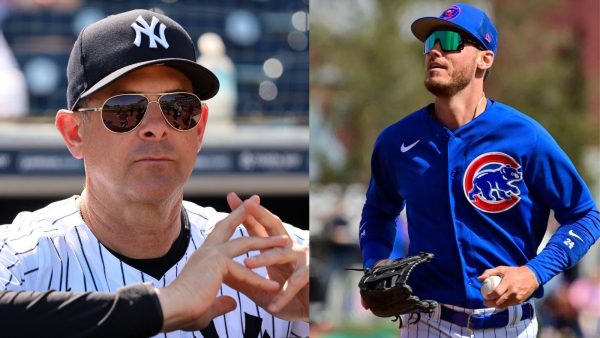 Aaron Boone and Cody Bellinger