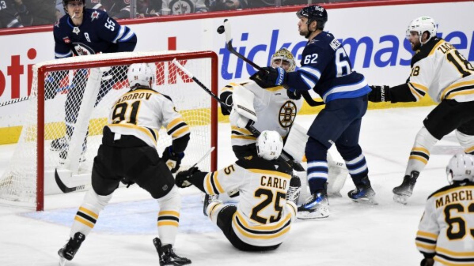 “Montgomery wasn’t the problem” – Fans BLAST Bruins following HUMILIATING 8-1 loss against Jets