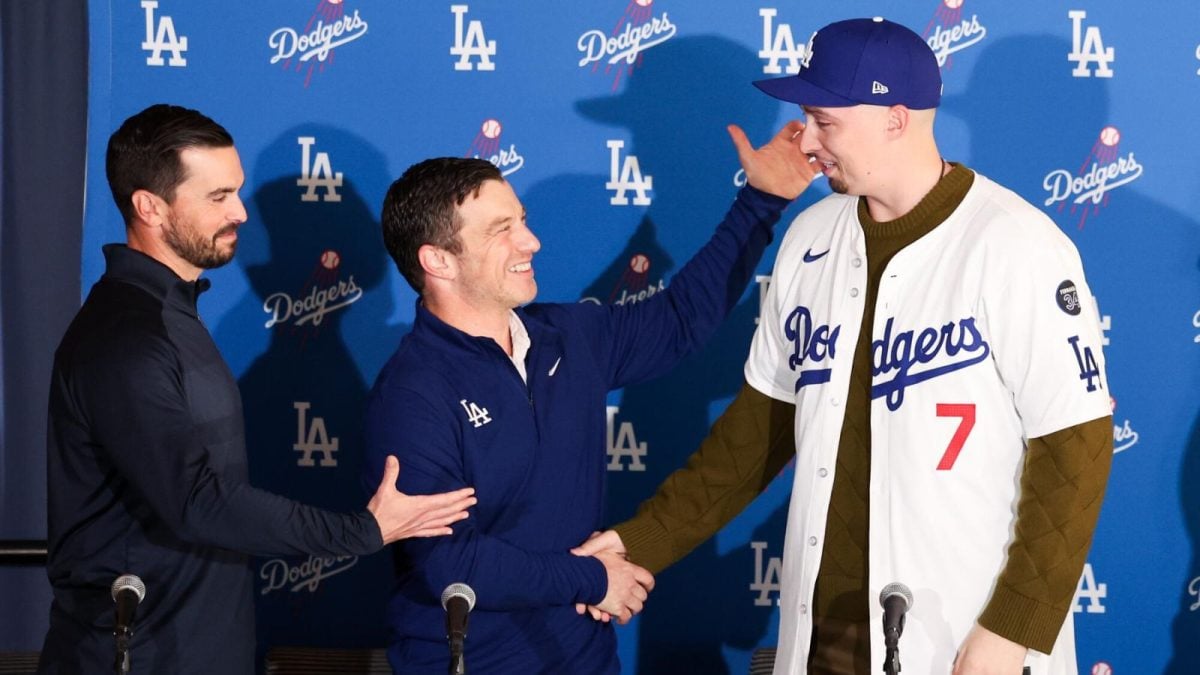 Brandon Gomes, Andrew Friedman and Blake Snell