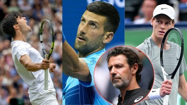 Carlos Alcaraz, Novak Djokovic, Patrick Mouratoglou, Jannik Sinner