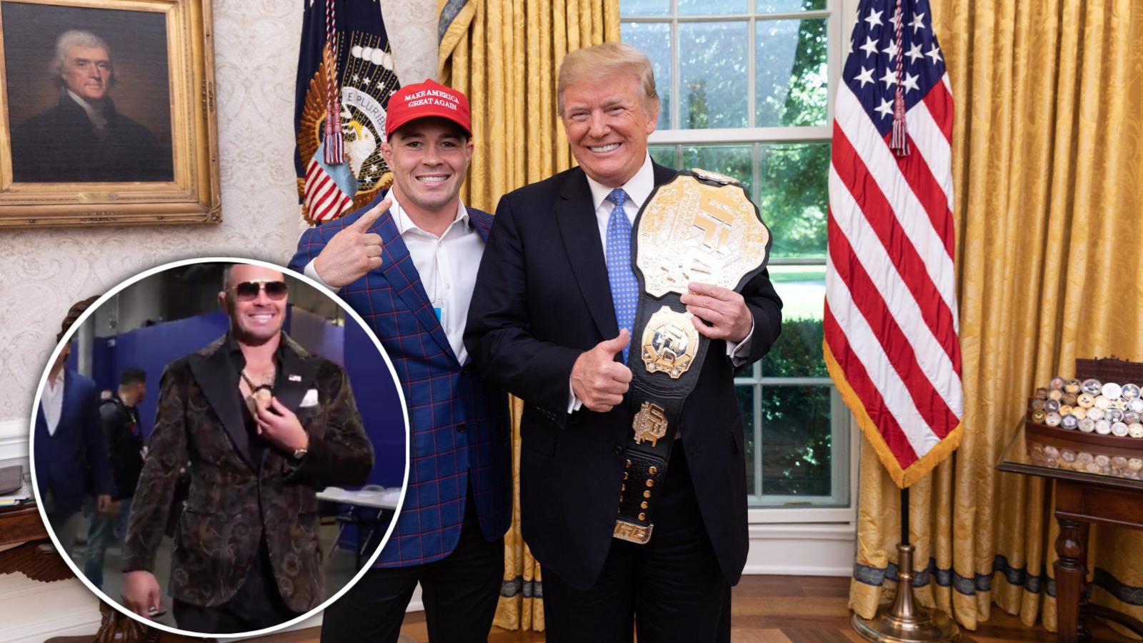 WATCH: Colby Covington kisses Donald Trump chain walking in to UFC Tampa Fight Night