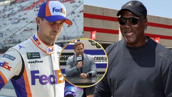 Denny Hamlin, Marcus Smith and Michael Jordan