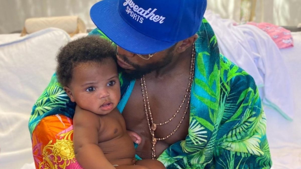 Floyd Mayweather with his grandson