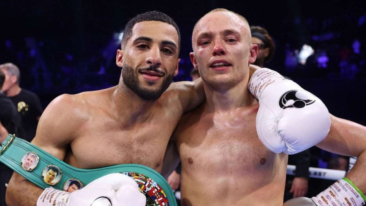 Galal Yafai and Sunny Edwards after their fight