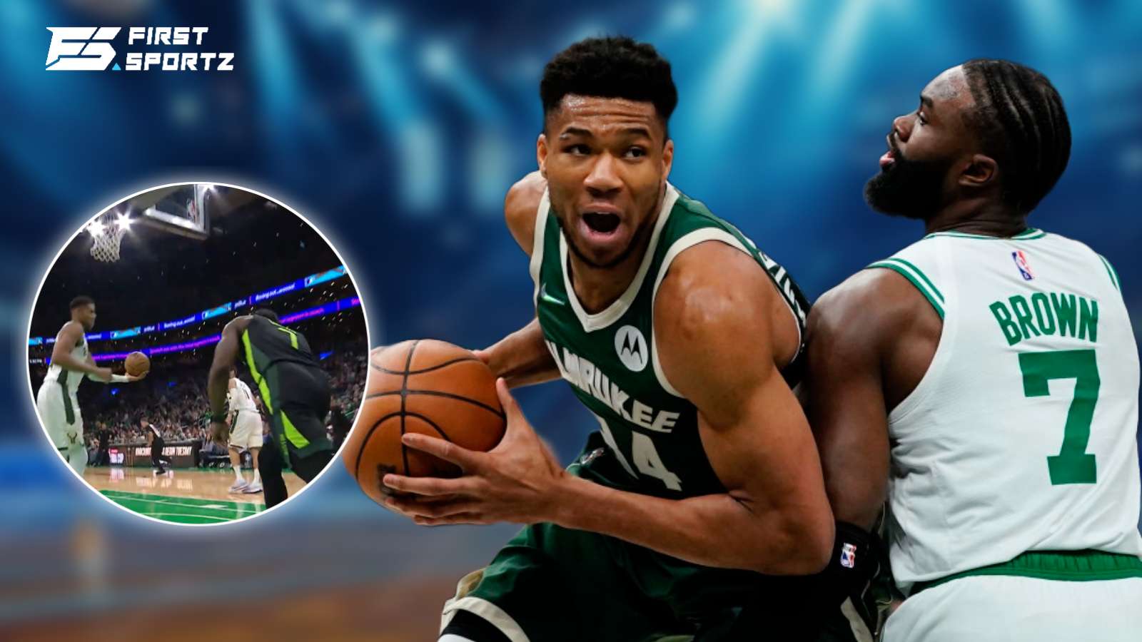 WATCH: Giannis Antetokounmpo hit with ‘too small’ gesture by Celtics champ Jaylen Brown