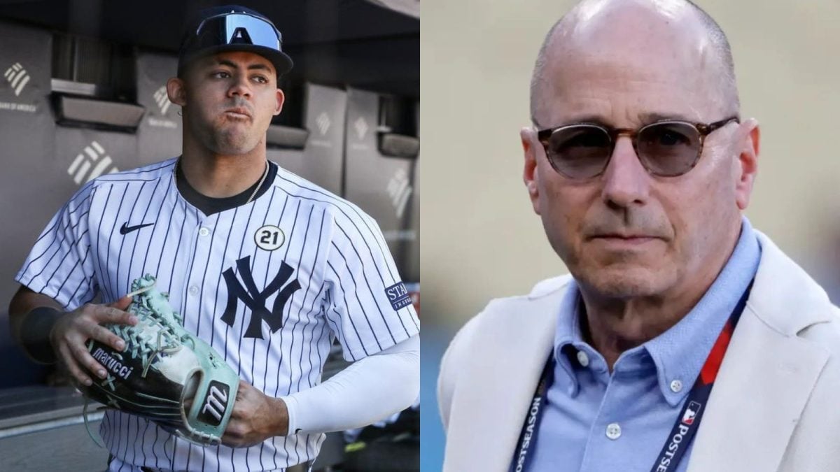 Jasson Dominguez and Brian Cashman