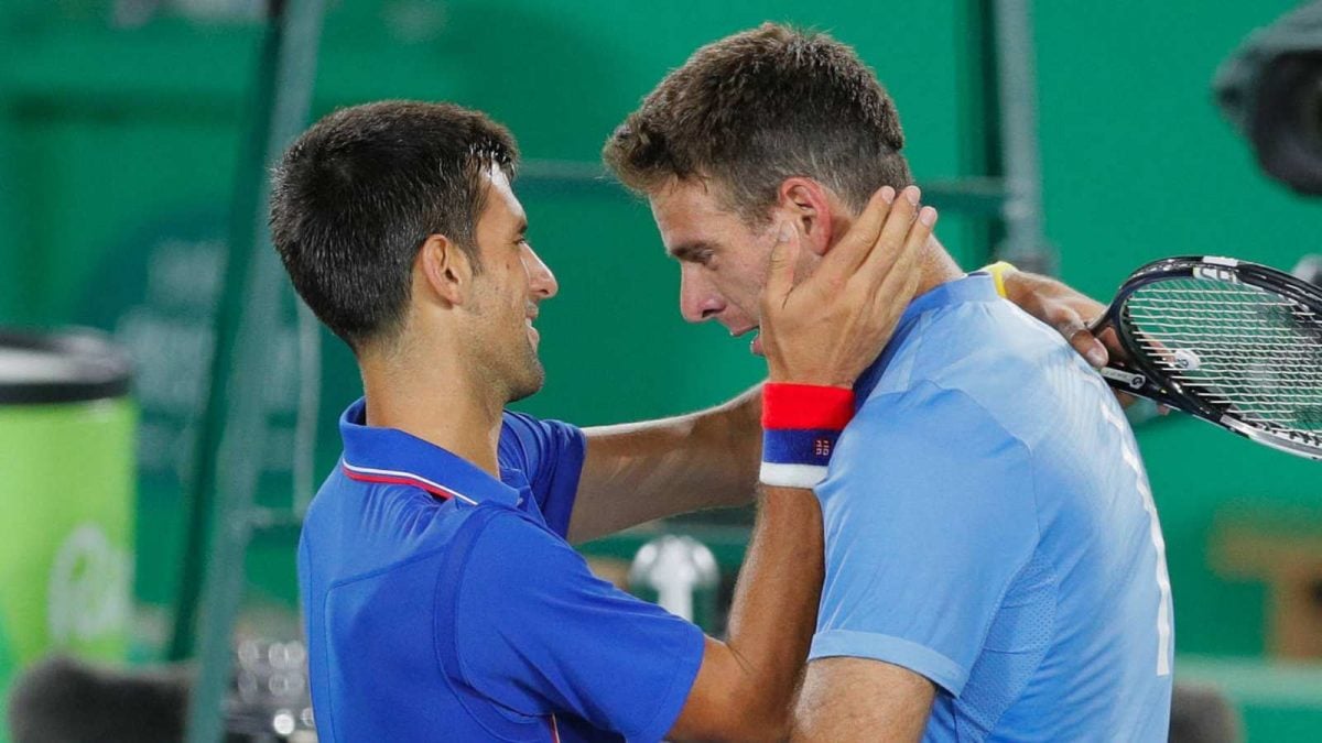 Juan Martin Del Potro and Novak Djokovic