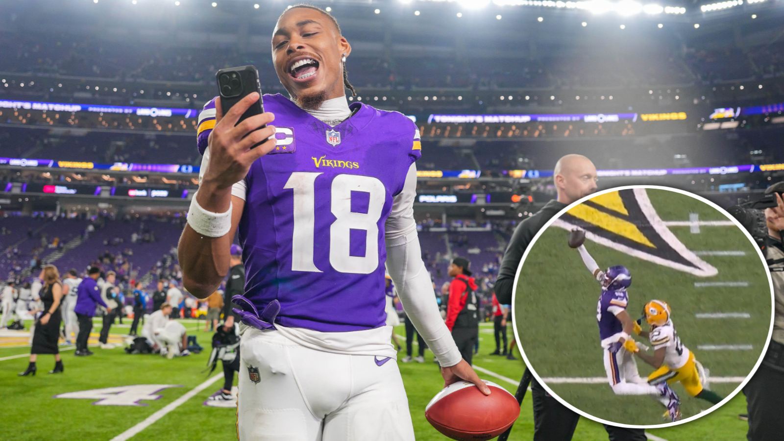 (Video) Justin Jefferson’s unreal one-handed catch helps Vikings beat Packers setting up Week 18 NFC top seed face-off against Lions