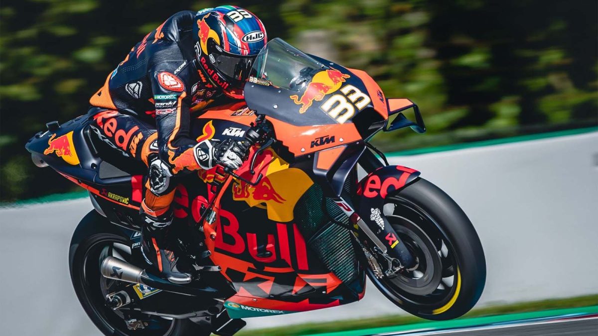 KTM's Brad Binder racing in MotoGP (via KTM)