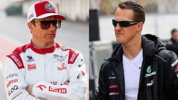 Kimi Raikkonen and Michael Schumacher