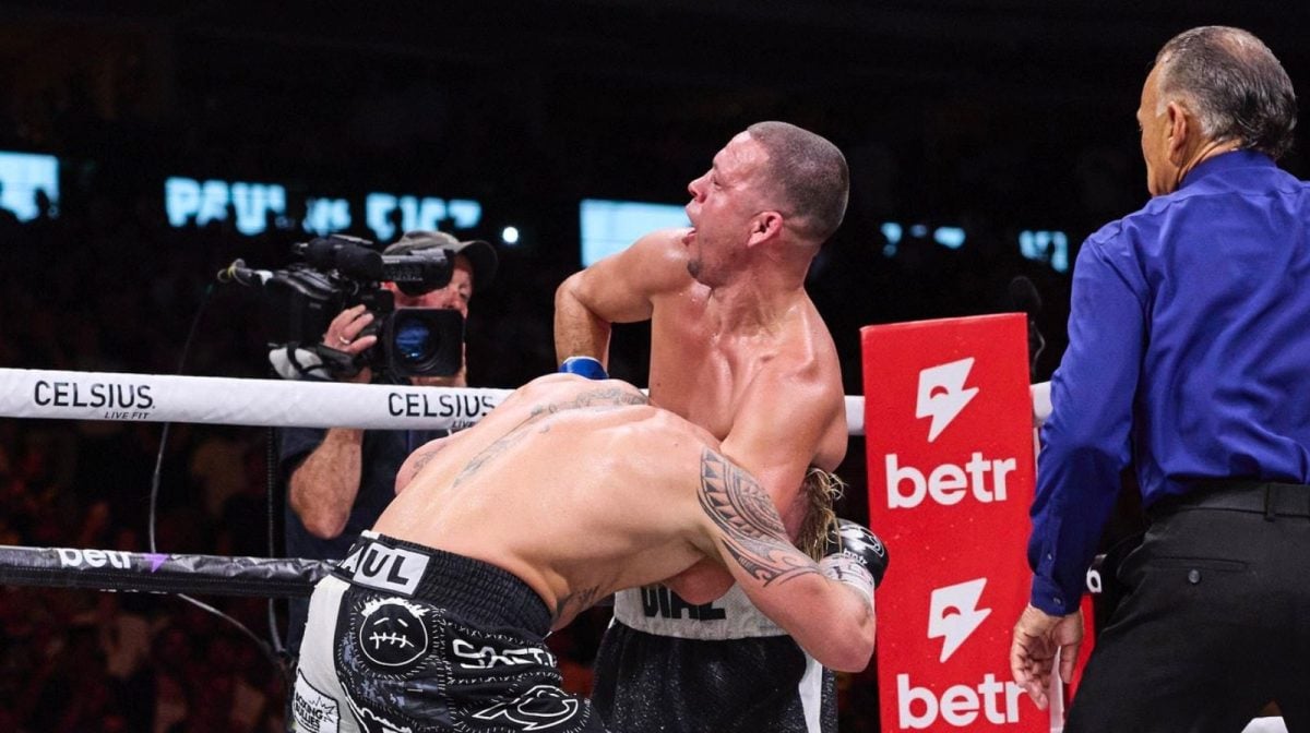 Nate Diaz and Jake Paul in their boxing bout