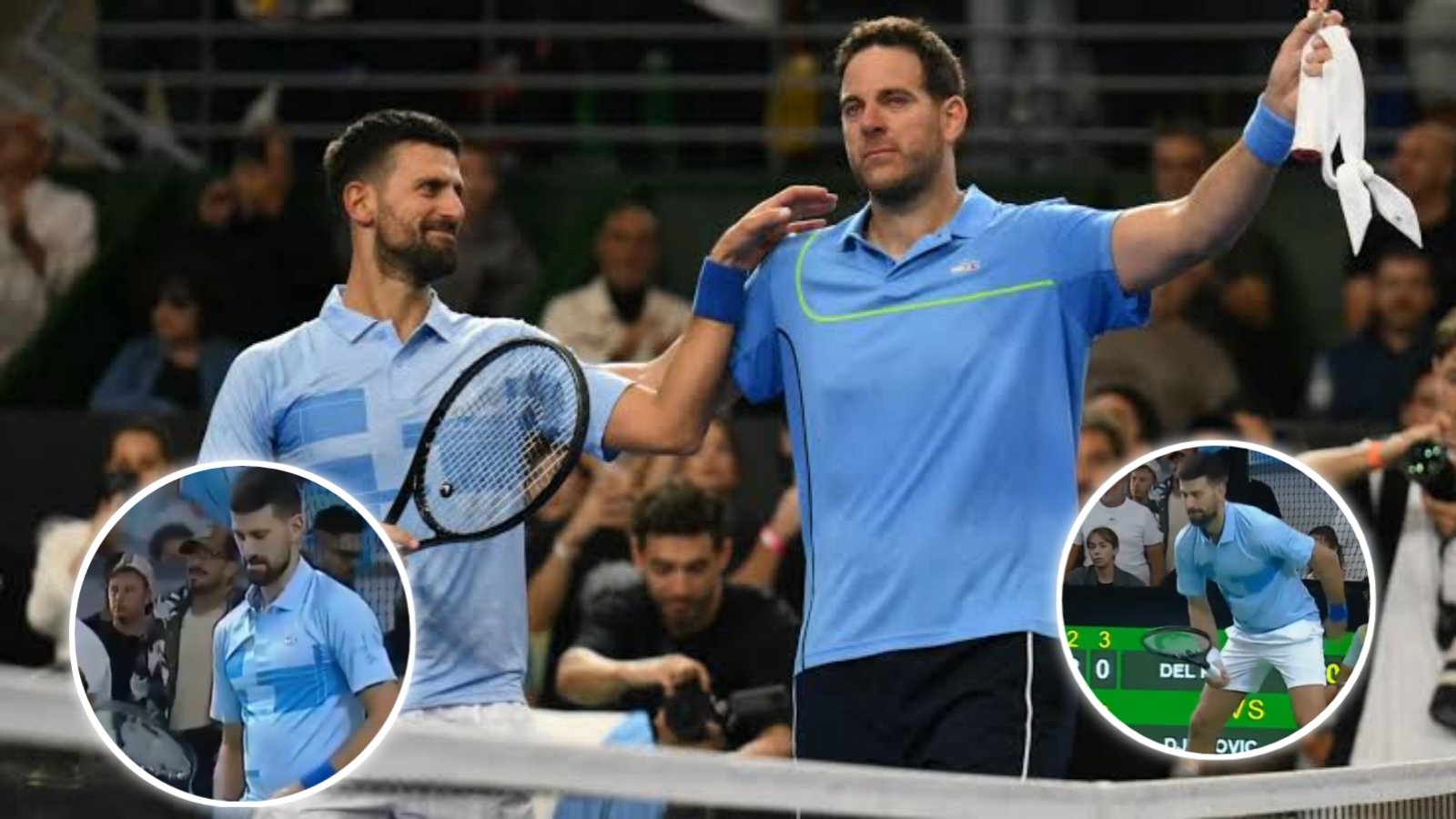 WATCH: Novak Djokovic hilariously imitates Rafael Nadal during Juan Martin del Potro’s farewell match