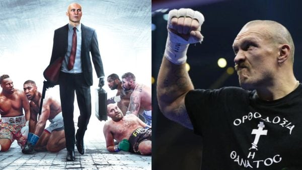 Oleksandr Usyk reacts to his fanmade 'Hitman' poster