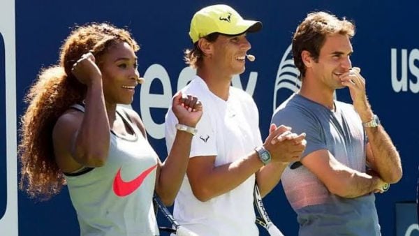 Serena Williams, Rafael Nadal and Roger Federer (via Eurosport)