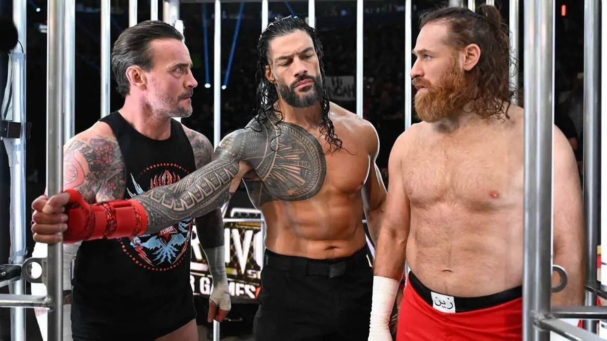 CM Punk, Roman Reigns and Sami Zayn at Survivor Series