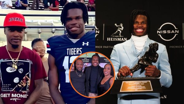 Travis Hunter and his parents