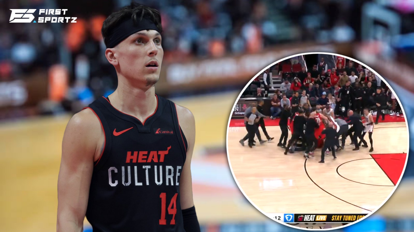 (Video) WWE style brawl ERUPTS after Tyler Herro and Amen Thompson altercation during NBA game