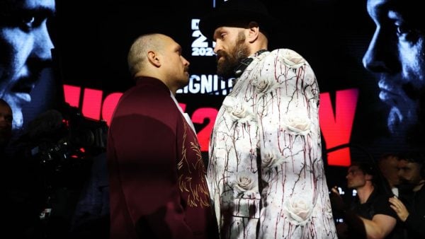 Tyson Fury and Oleksandr Usyk face off