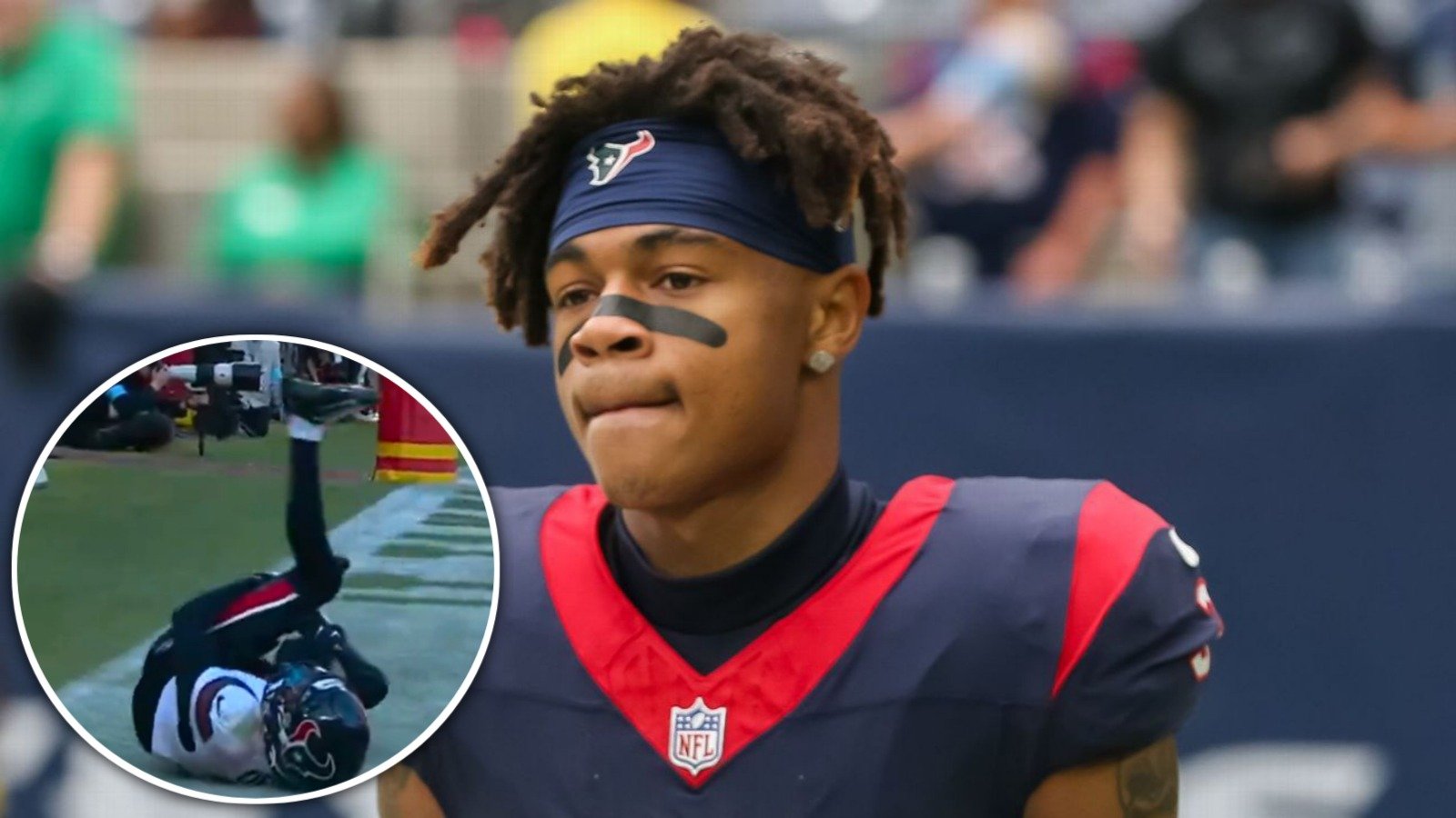 (Video) Texans WR Tank Dell heroically scores a touchdown but succumbs to a season-ending knee injury