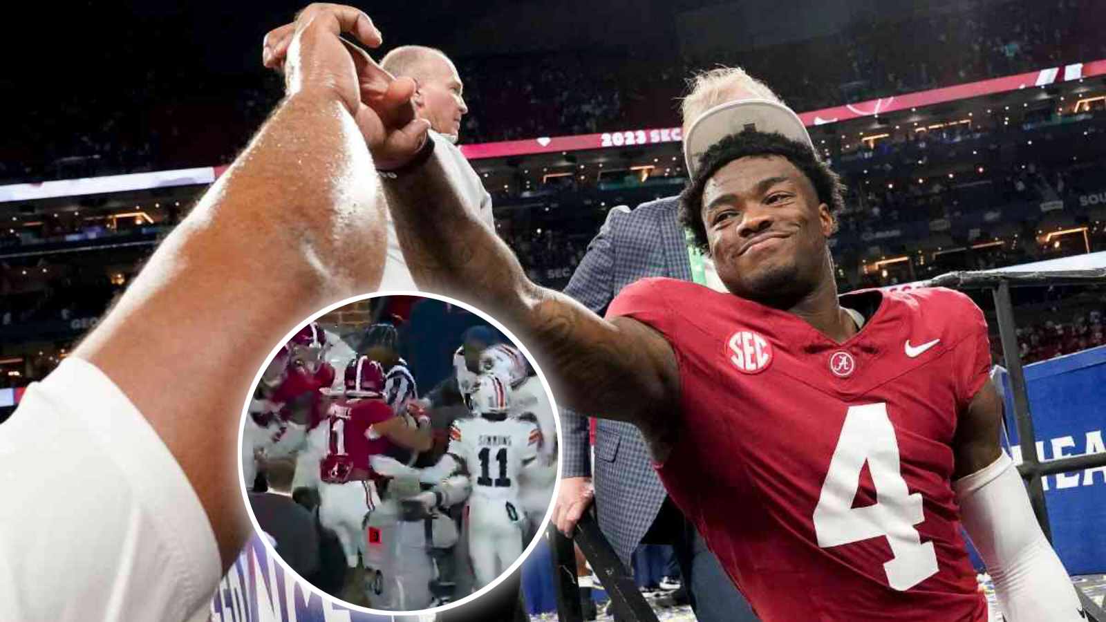 (Video) Things get ugly in rivalry week as Alabama players get into a heated brawl on Auburn’s sidelines