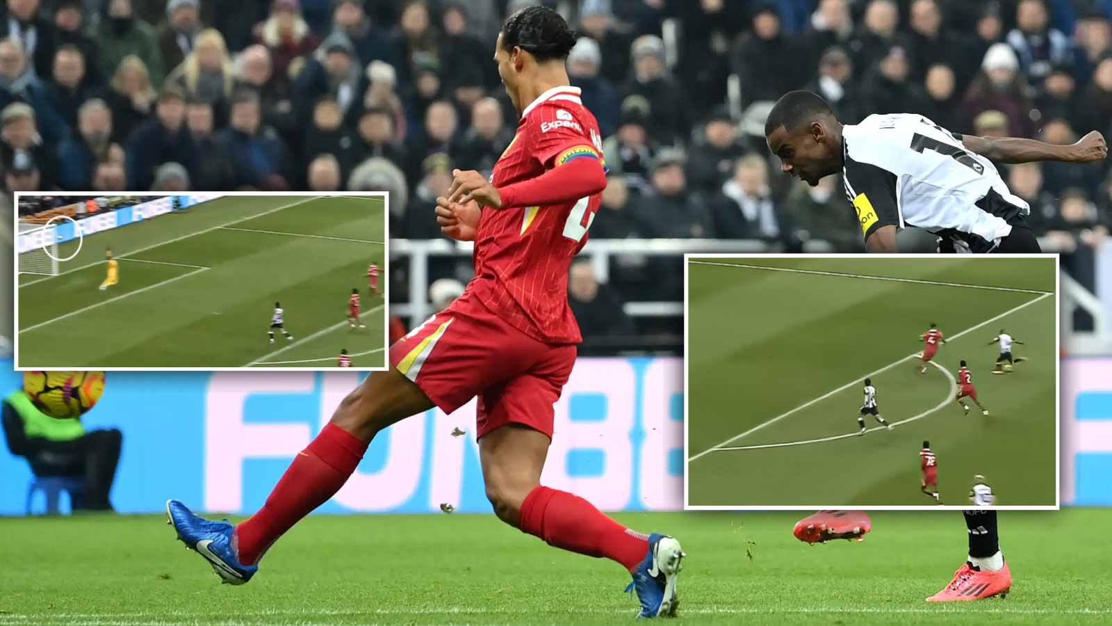 “Cooked him all game” – Fans react as Alexander Isak DESTROYS Virgil van Dijk to score against Liverpool in 3-3 draw