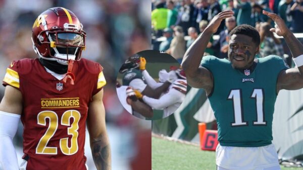 AJ Brown, Marshon Lattimore up physical tempo with redzone fight during NFC Championship game