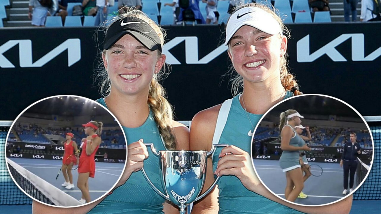 “Poor commentators” – Netizens in total awe of identically dressed twin sisters Annika and Kristina Penickova and sisters Alena and Jana Kovackova during their Australian Open clash