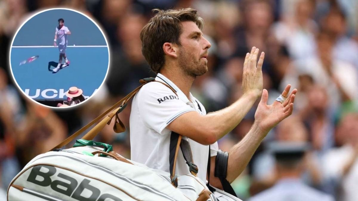 WATCH: Cameron Norrie accidentally throws a racket into the crowd and ...