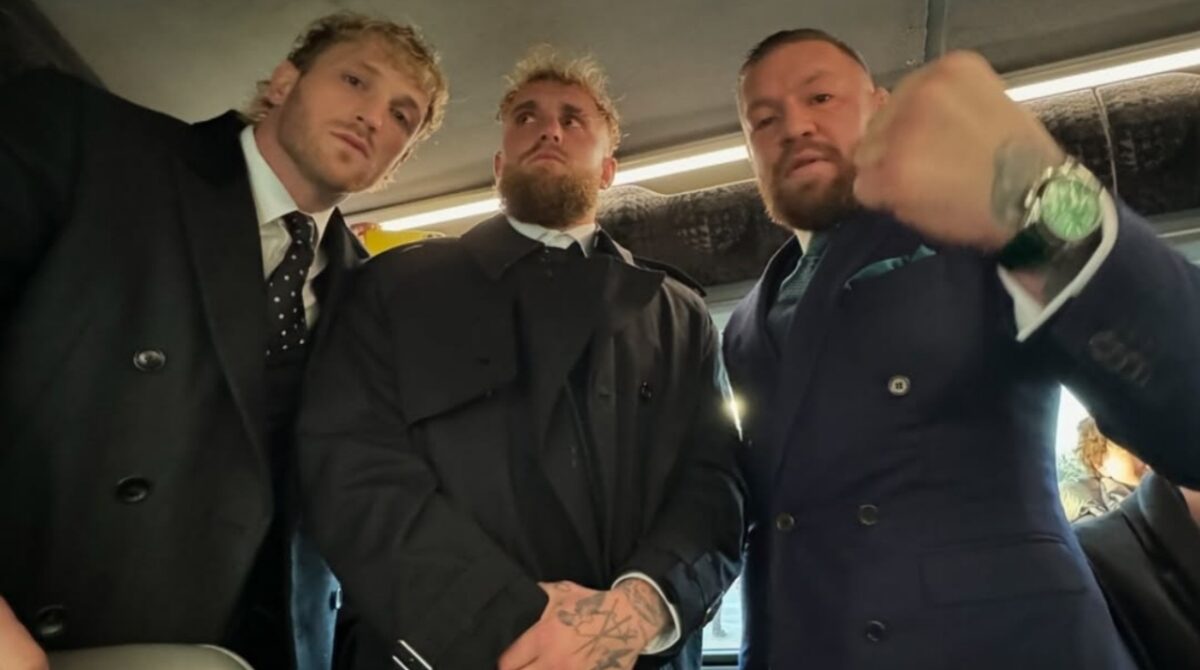 (Video) Theo Von warns Conor McGregor to keep 'hands off' Logan Paul's mother 3 Conor McGregor with Jake Paul and Logan Paul