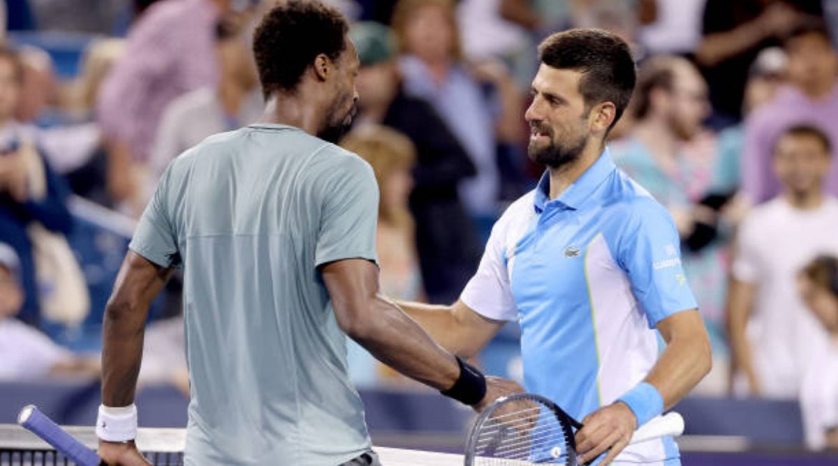 Gael Monfils and Novak Djokovic