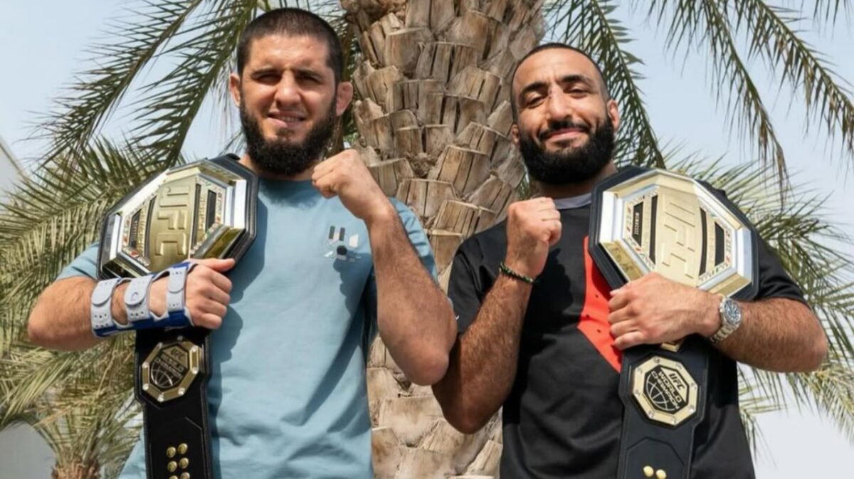 Islam Makhachev sets eyes on achieving what Khabib Nurmagomedov could not in 29-0 career 3 Islam Makhachev and Belal Muhammad together
