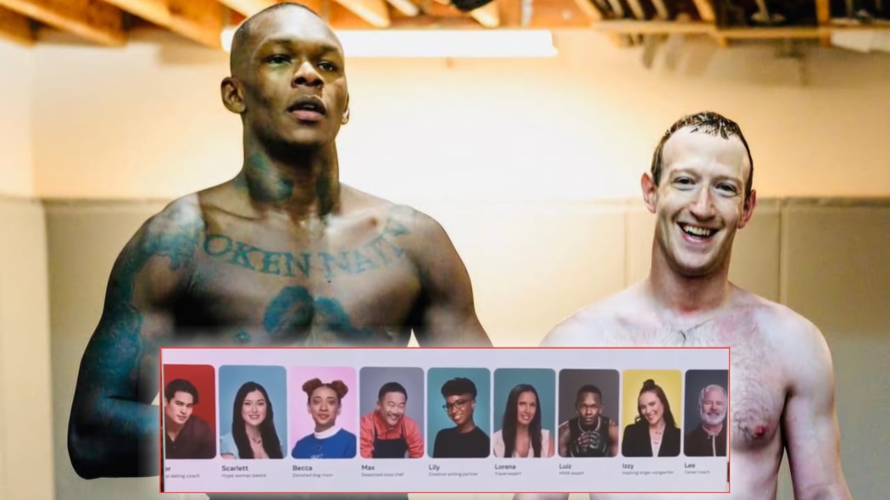 Hilarious image of Mark Zuckerberg using UFC superstar Israel Adesanya at Tech conference has fans in splits: ‘Getting that Meta money’