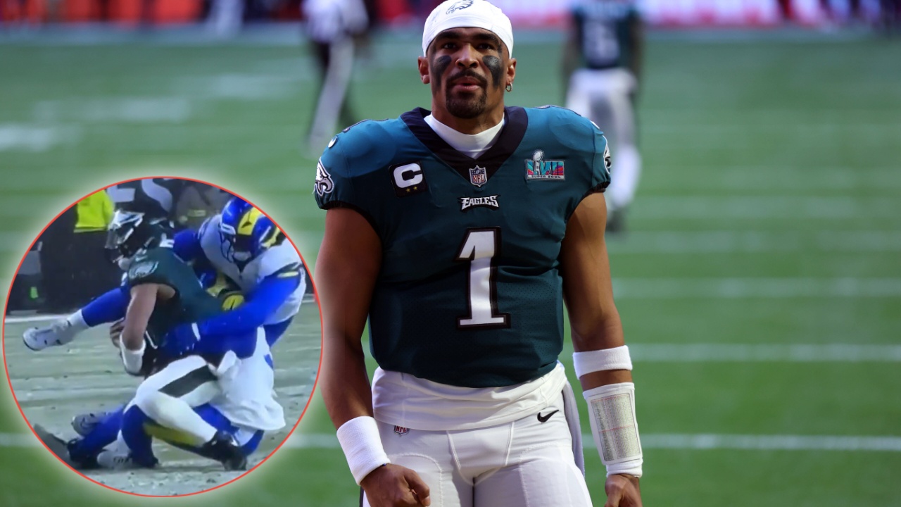 (Video) Jalen Hurts gets hip-drop tackled against Rams but referees overlook the play as no flag is thrown
