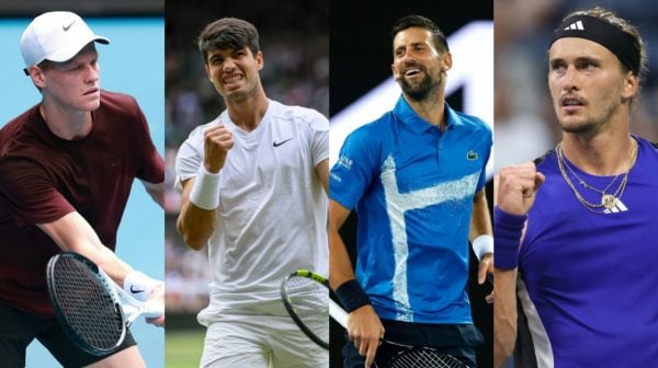 Jannik Sinner, Carlos Alcaraz, Novak Djokovic, Alexander Zverev