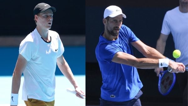 Jannik Sinner and Novak Djokovic (via X)