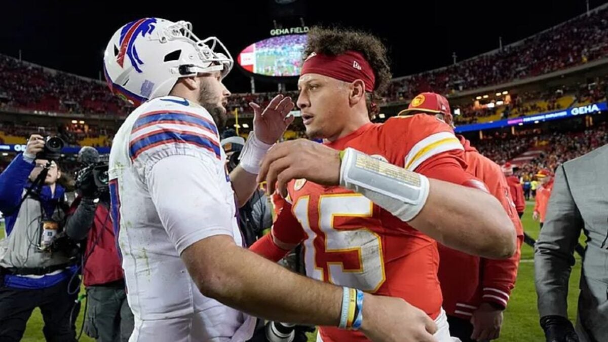 Skip Bayless urges Josh Allen to "save Tom Brady's GOAT legacy" from Patrick Mahomes 3 Josh Allen and Patrick Mahomes