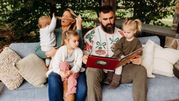 Kylie and Jason Kelce with their children